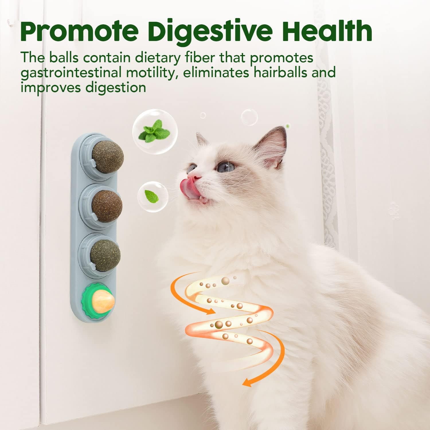 Potaroma 4 Catnip Silvervine Ball Toys, Extra Cat Energy Ball, Edible Cats Lick Kitten Chew, Teeth Cleaning Dental Wall Treats, Concentrated Flavor for All Breeds