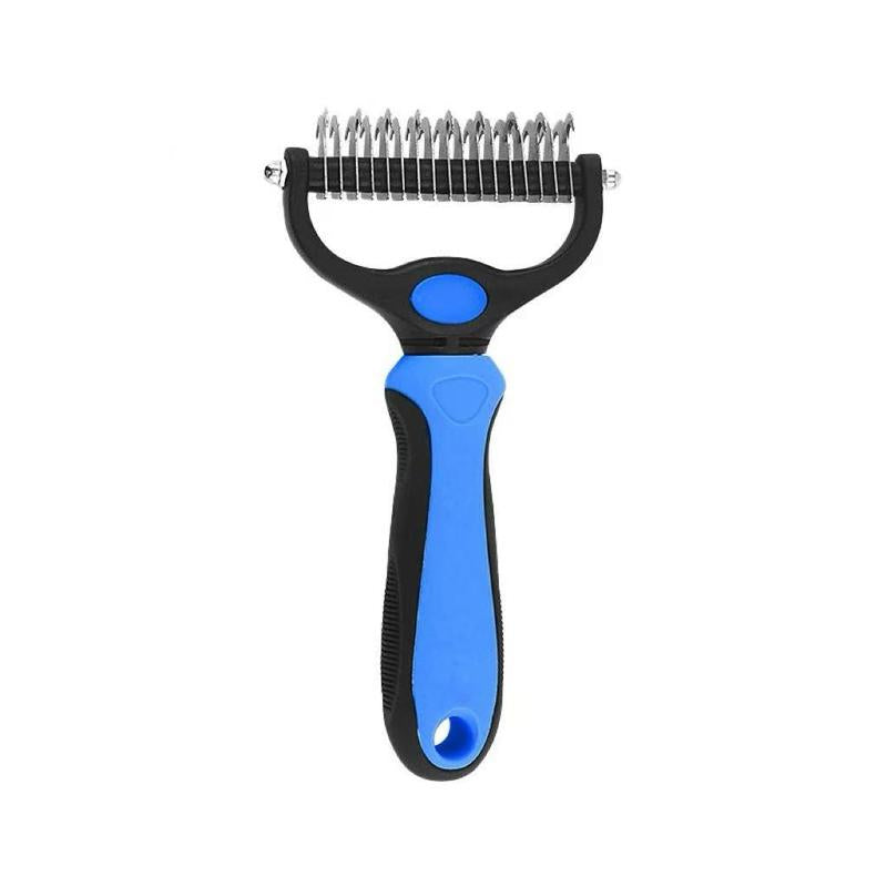 Pet Dematting Undercoat Rake, Double-Sided Deshedding Brush for Dogs & Cats