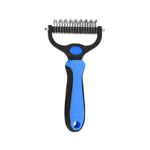 Pet Dematting Undercoat Rake, Double-Sided Deshedding Brush for Dogs & Cats