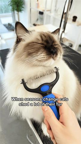 Pet Dematting Undercoat Rake, Double-Sided Deshedding Brush for Dogs & Cats